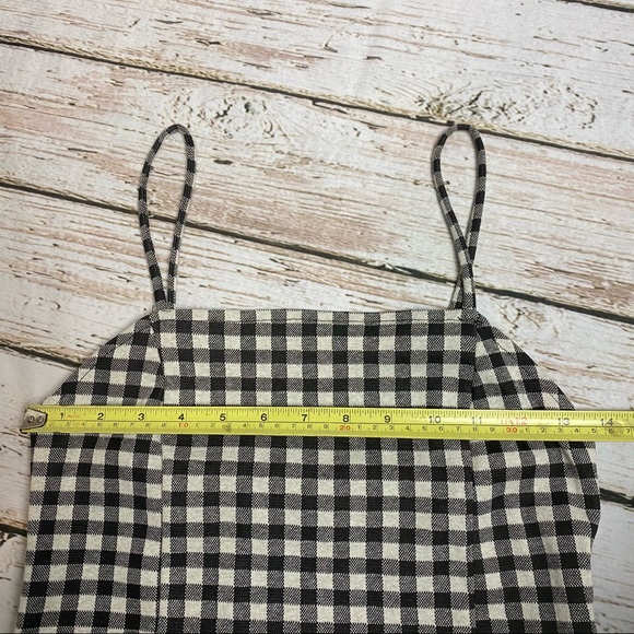 Zara Black & White Plaid Midi Dress w/ Slit - Picture 7 of 9